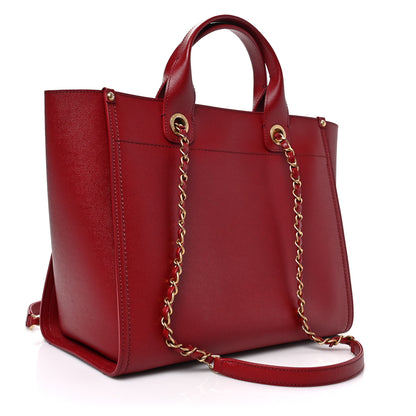 Chanel Caviar Small Studded Deauville Tote Red 2 of 7