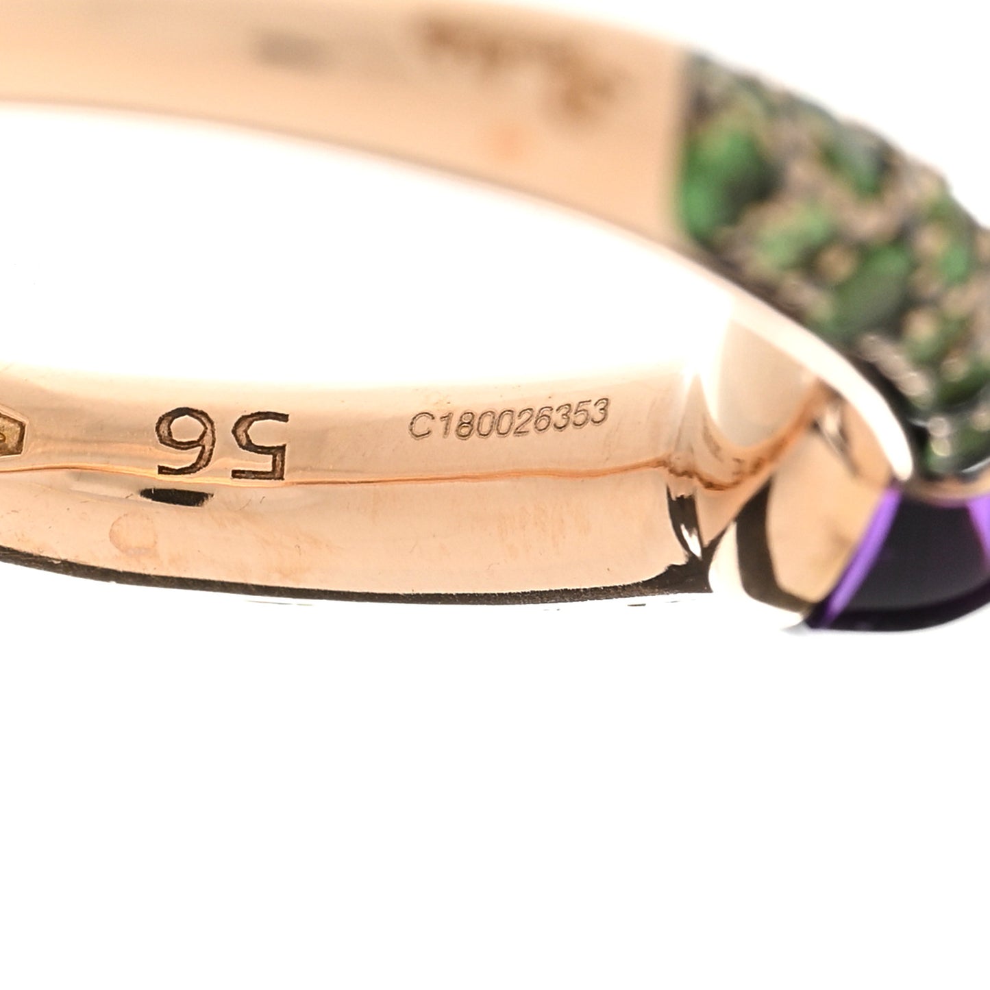 18K Rose Gold Amethyst Tsavorite M'Ama Non M'Ama Ring 54 6.75