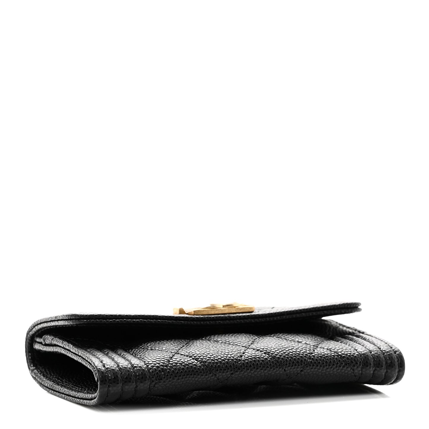 Caviar Quilted Boy Flap Card Holder Black