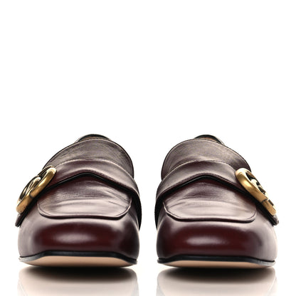 Gucci Malaga Kid Womens GG Marmont Loafers 37 Vintage Bordeaux 2 of 9