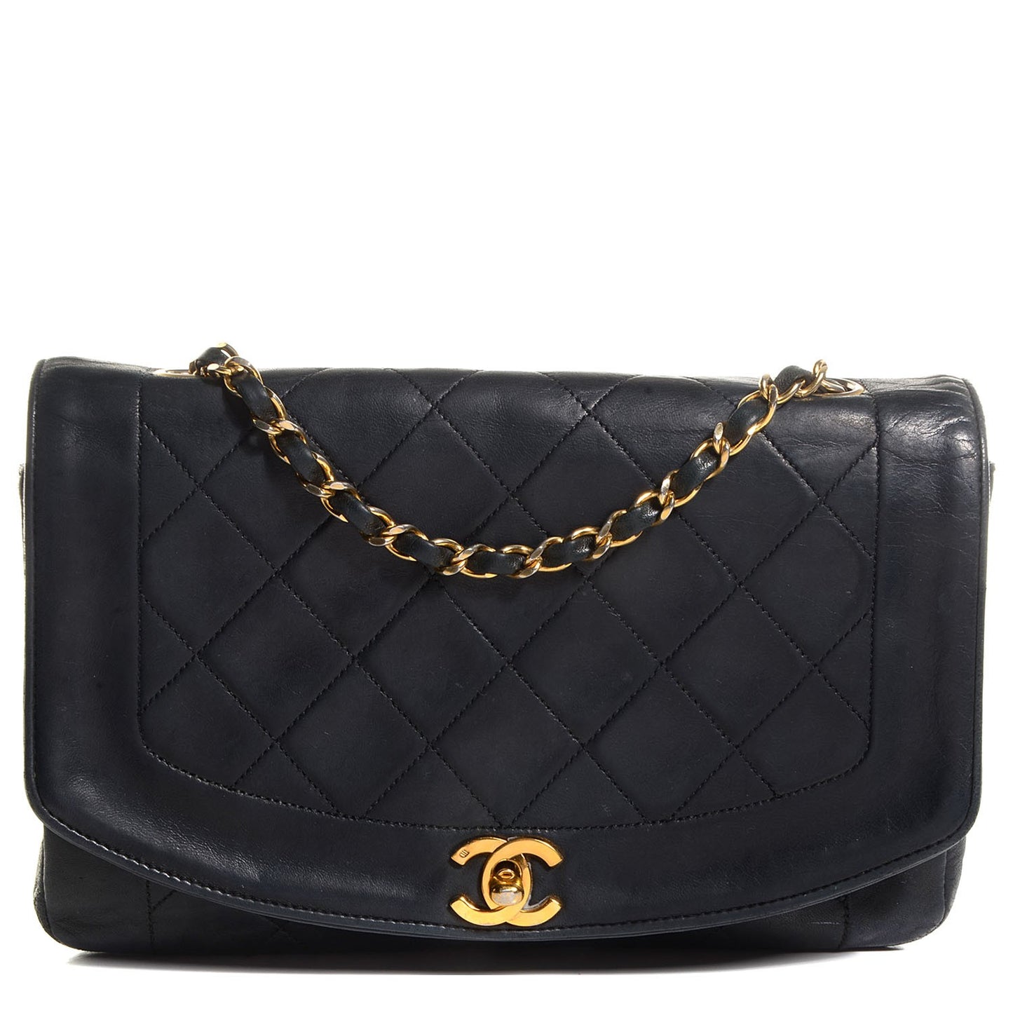 Lambskin Quilted Medium Single Flap Black