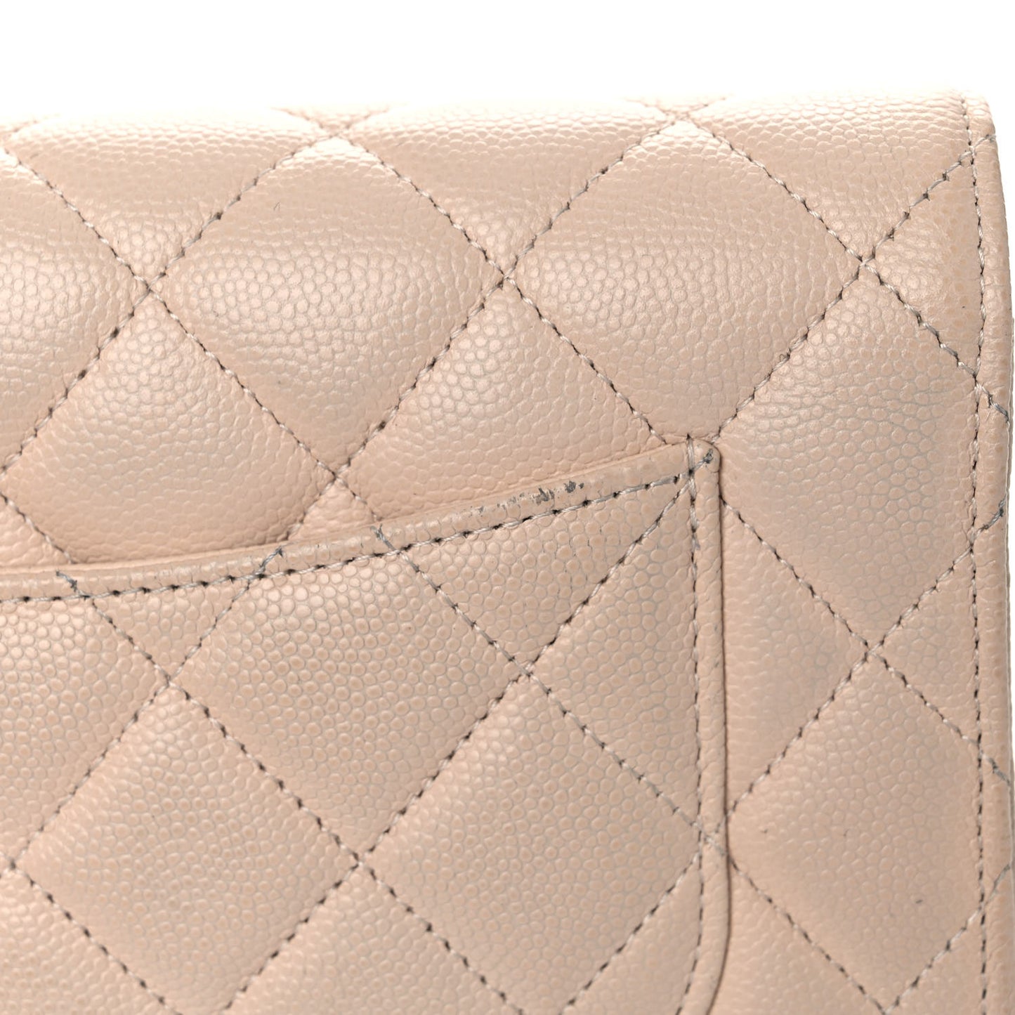 Caviar Quilted Coco Candy Wallet On Chain WOC Beige