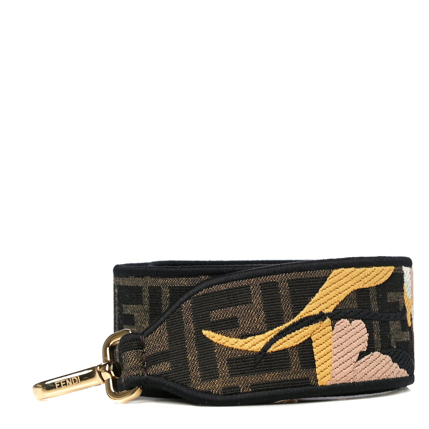 Fendi Fabric Jacquard FF 1974 Floral Embroidered Strap You Tobacco Moro Multicolor 1 of 5
