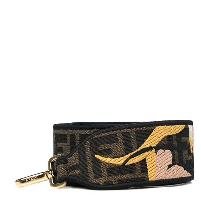 Fendi Fabric Jacquard FF 1974 Floral Embroidered Strap You Tobacco Moro Multicolor 1 of 5