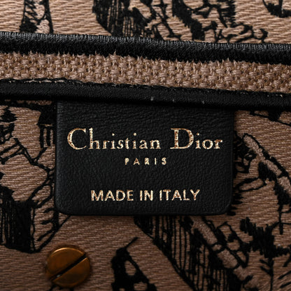 Christian Dior Canvas Embroidered Plan De Paris Printed Saddle Bag Beige Black 6 of 11