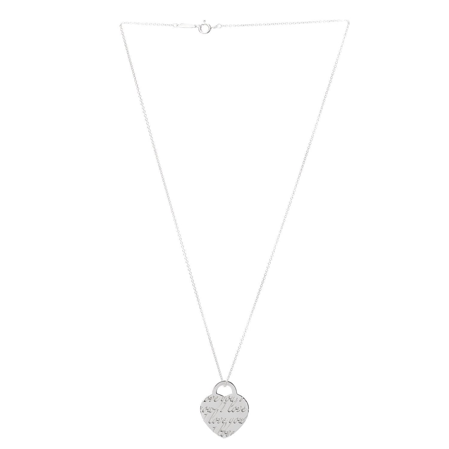 Sterling Silver Notes Heart Tag Charm Necklace