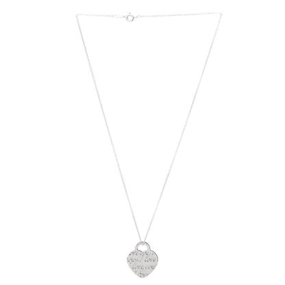 Tiffany Sterling Silver Notes Heart Tag Charm Necklace 3 of 6