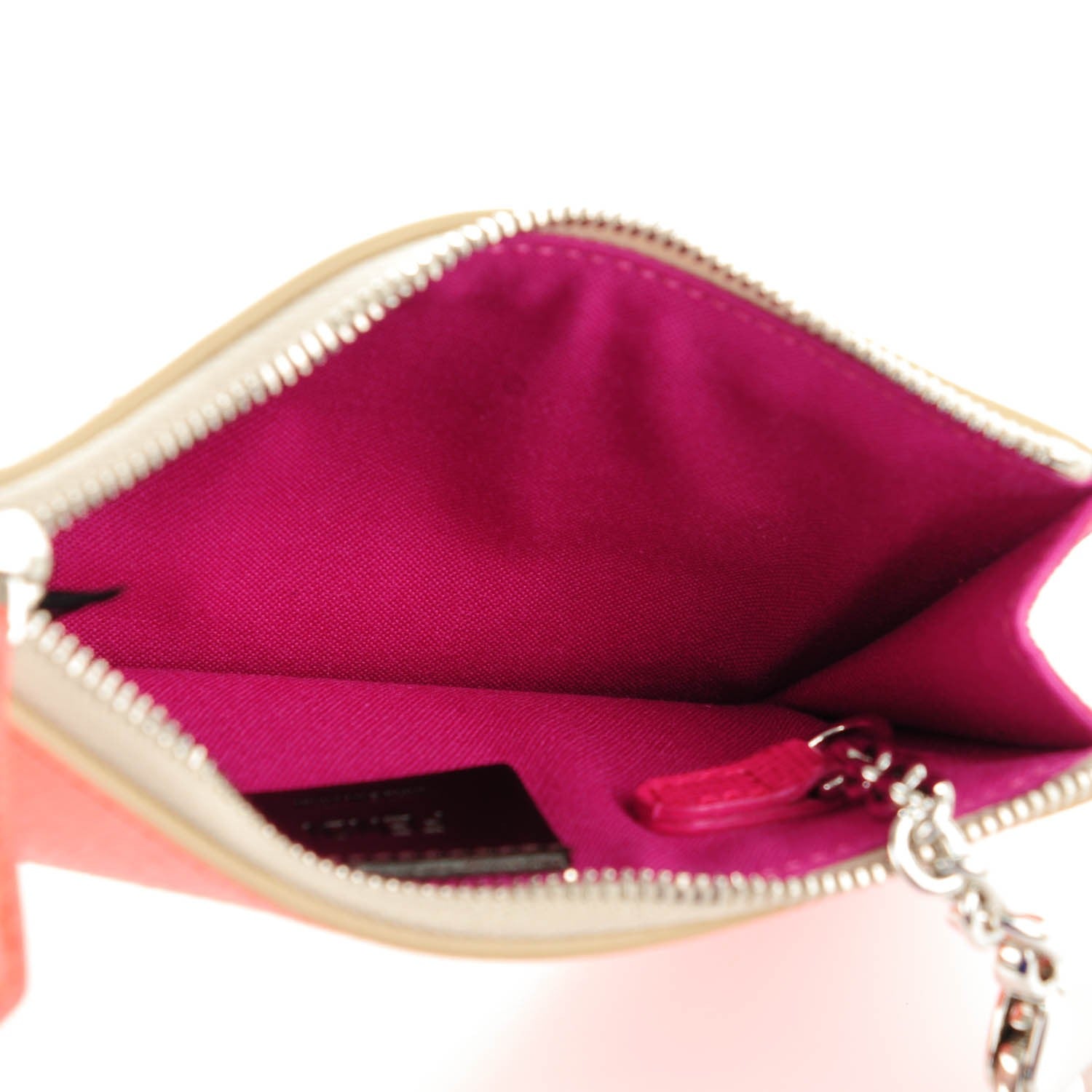 Fendi Saffiano Crystal Eye Monster Coin Pouch Key Case Bellini Multicolor 5 of 7