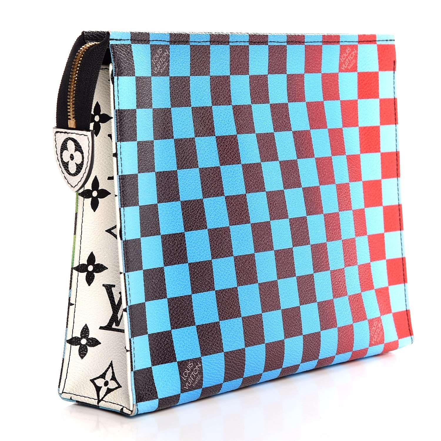Louis Vuitton Damier Race Toiletry Pouch 26 Blue Vert 3 of 15