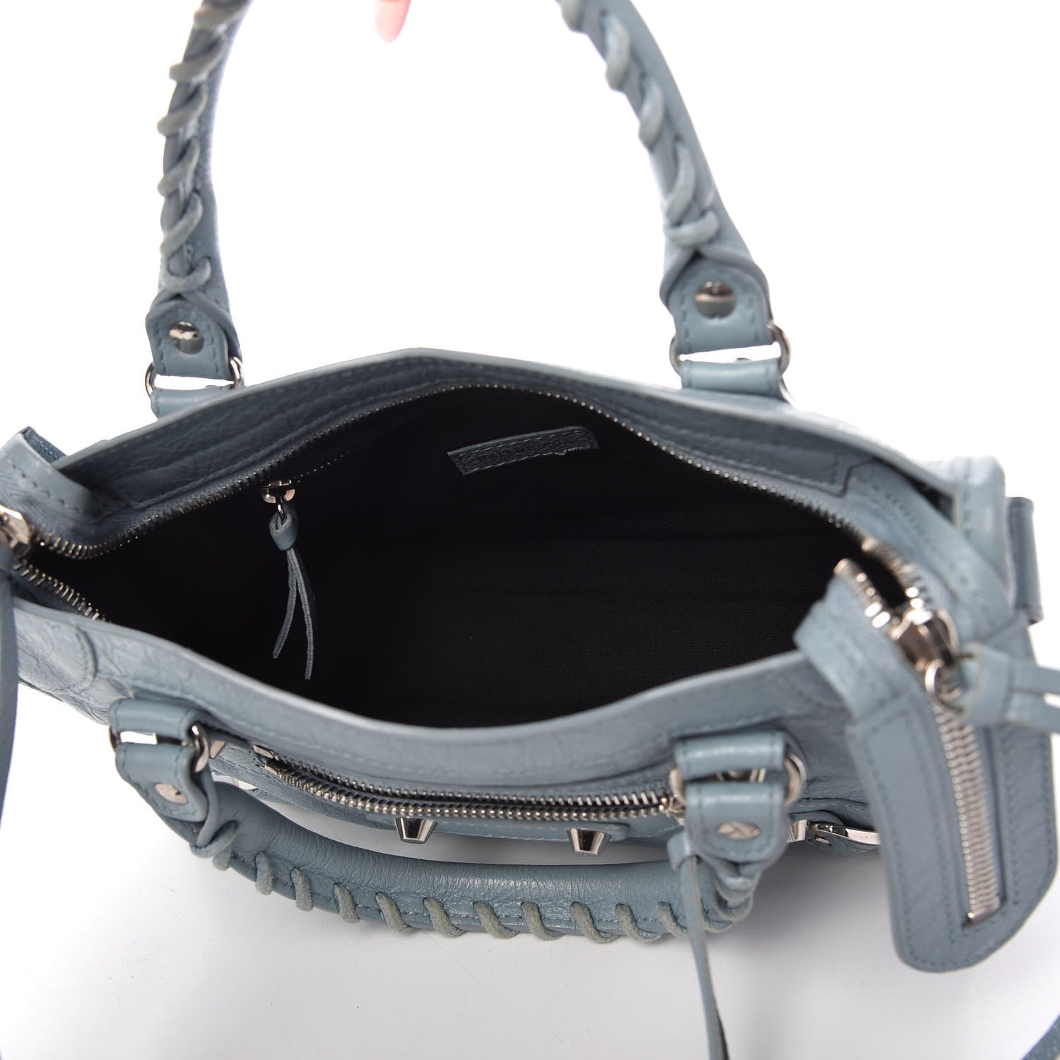 Balenciaga Agneau Classic Silver Hardware Mini City Bleu Gris 5 of 9