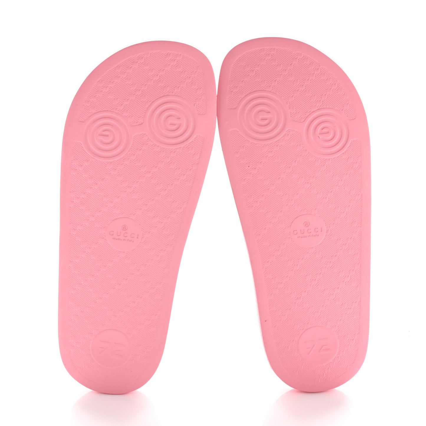 Rubber GG Monogram Perforated Womens Slide Sandals 37 Rose Box