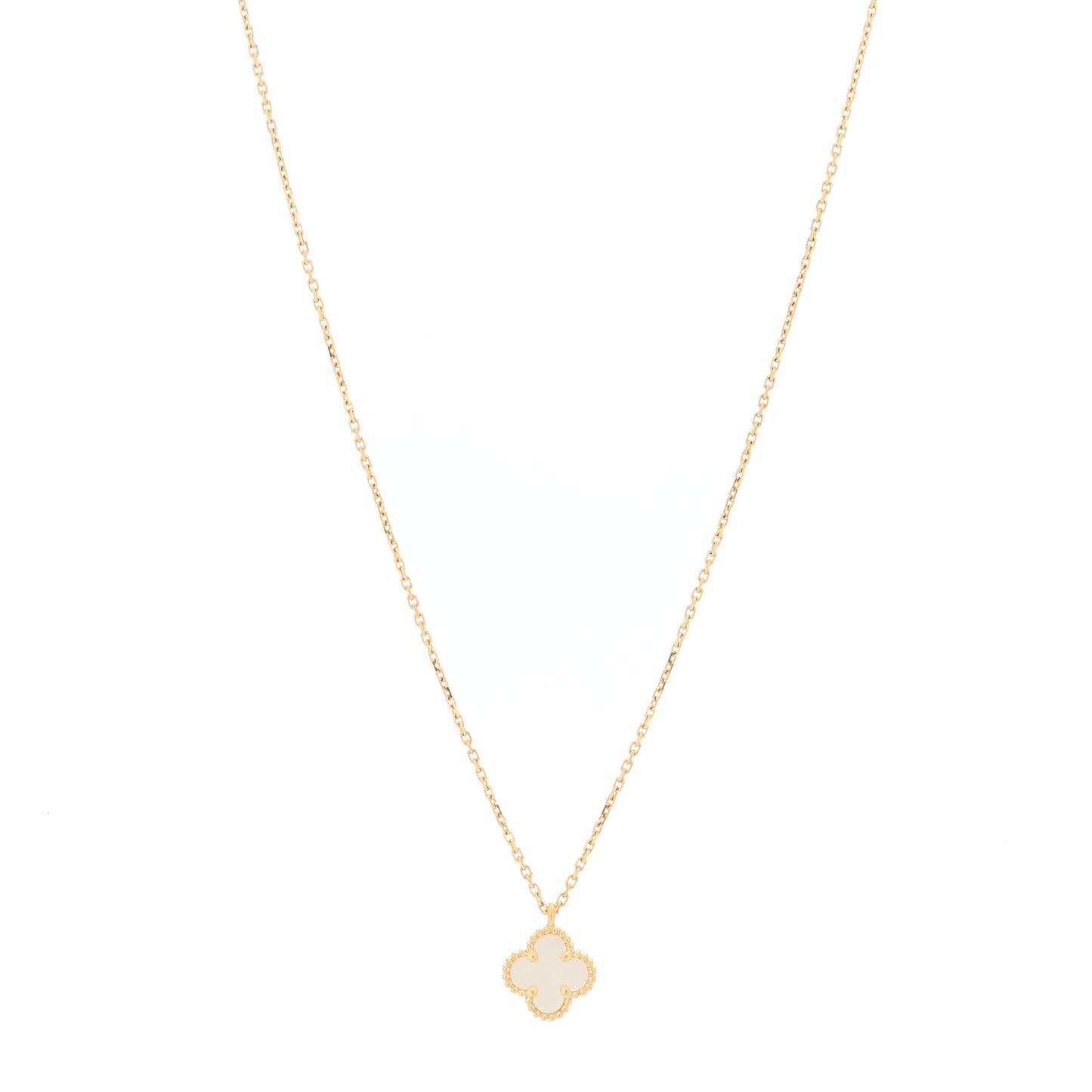 18K Yellow Gold Mother of Pearl Sweet Alhambra Pendant Necklace