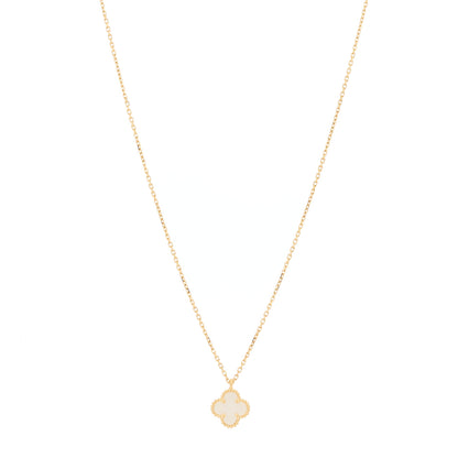 Van Cleef & Arpels 18K Yellow Gold Mother of Pearl Sweet Alhambra Pendant Necklace 1 of 4
