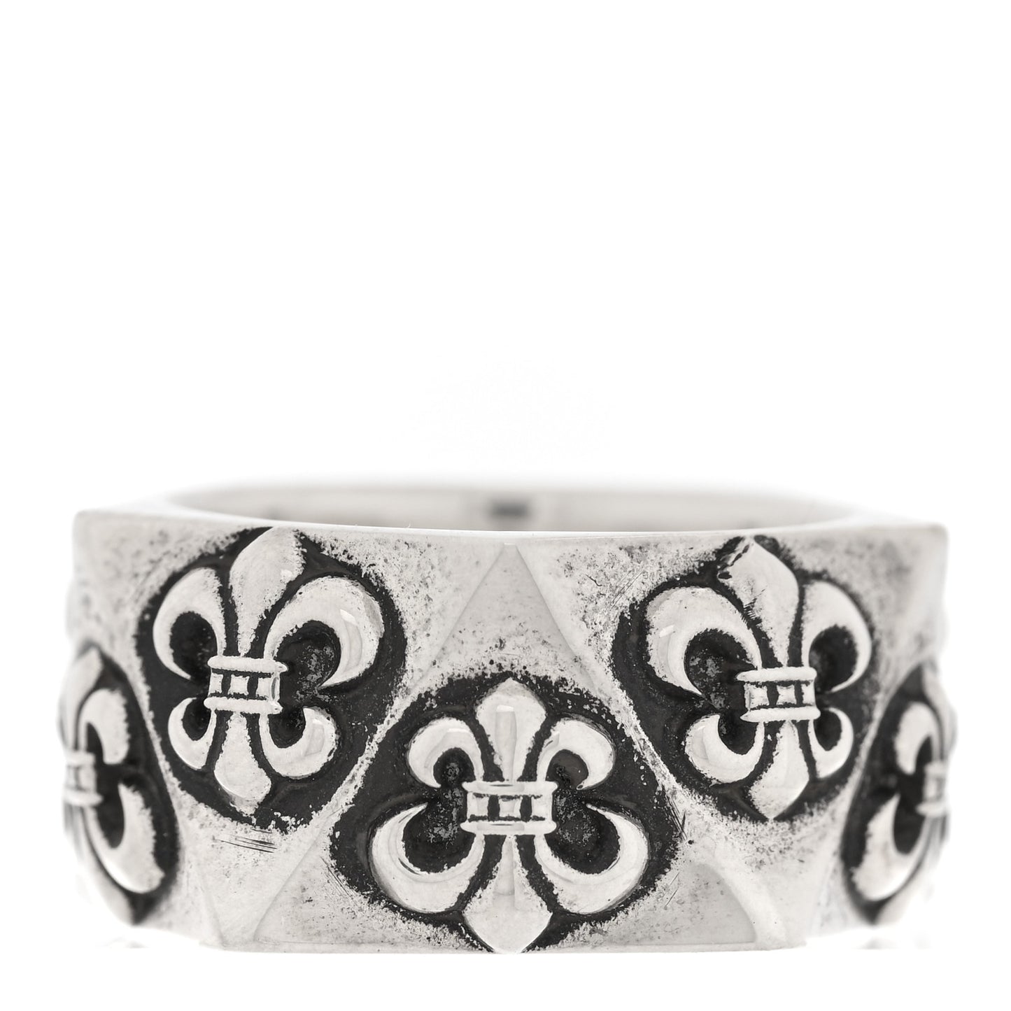 Sterling SIlver Pentagon Fleur de Lis Ring 55 7.25