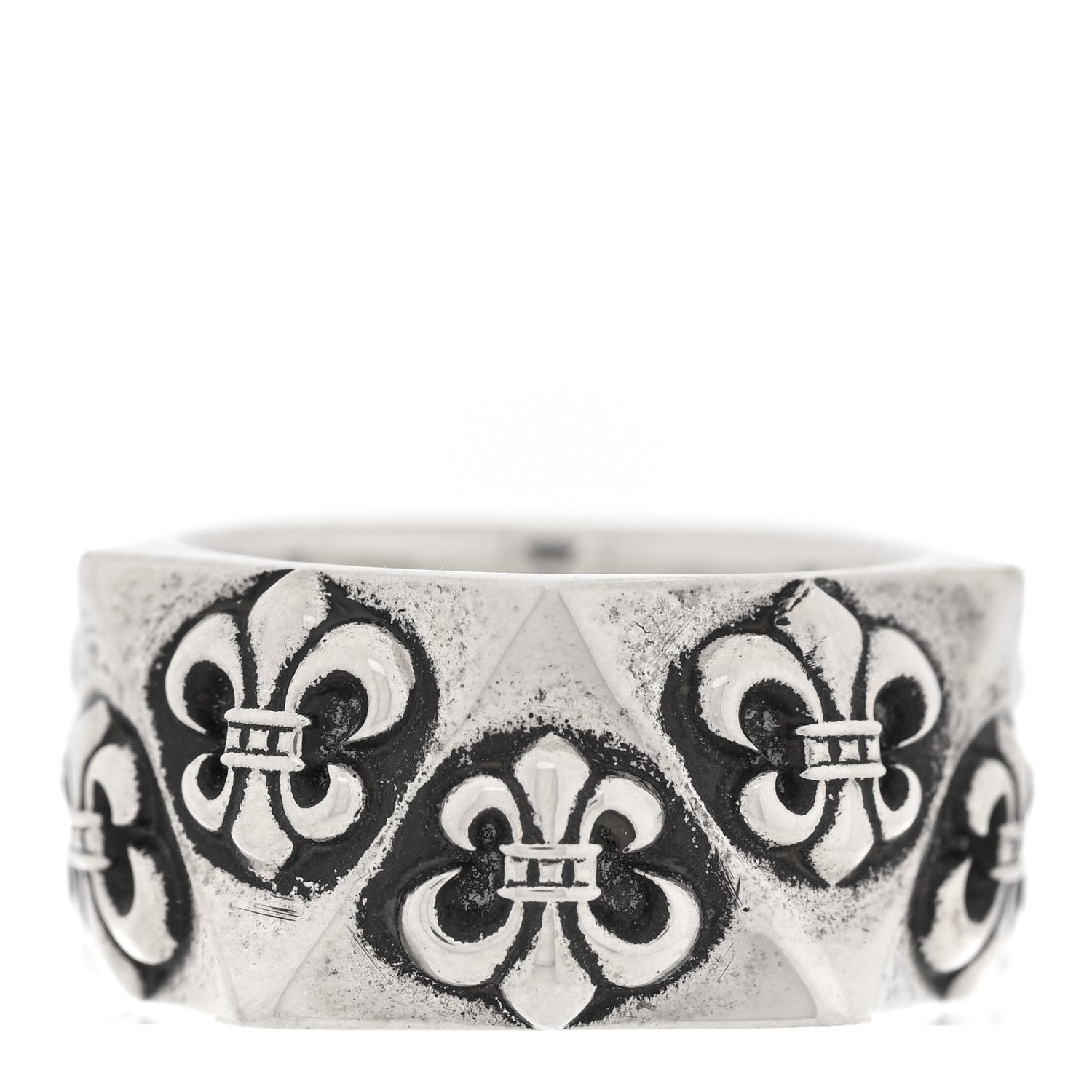 Chrome Hearts Sterling SIlver Pentagon Fleur de Lis Ring 55 7.25 3 of 5