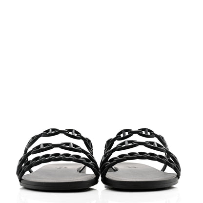 Hermes Rubber Chaine d'Ancre Rivage Sandals 37 Black 2 of 7
