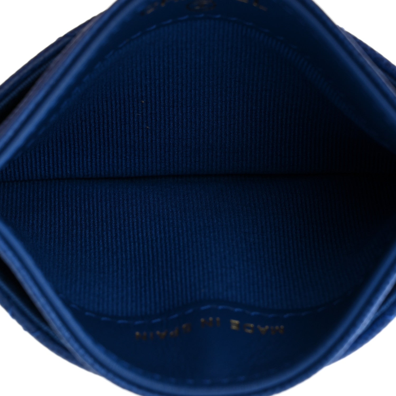 Chanel Caviar Quilted Studded CC Card Holder Blue 5 of 9