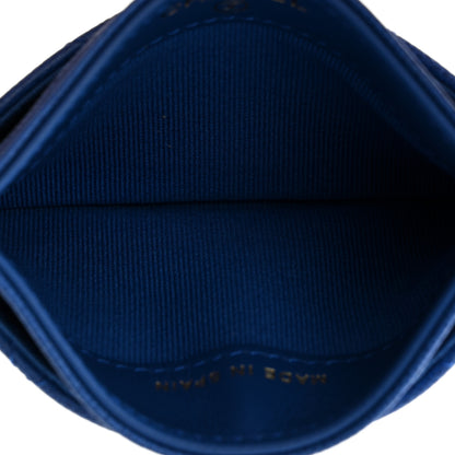 Chanel Caviar Quilted Studded CC Card Holder Blue 5 of 9