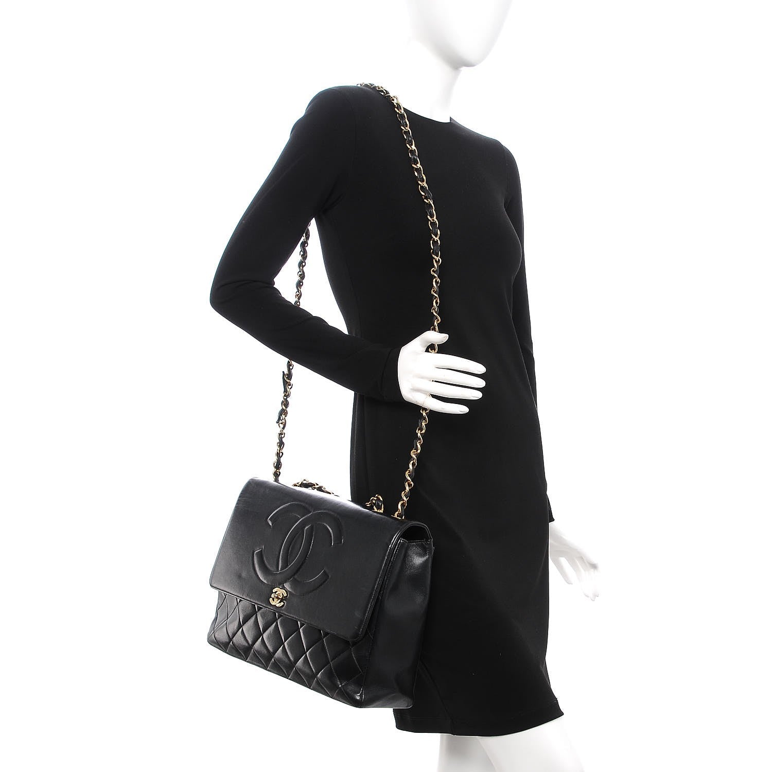 Chanel Lambskin Jumbo CC Single Flap Black 2 of 16