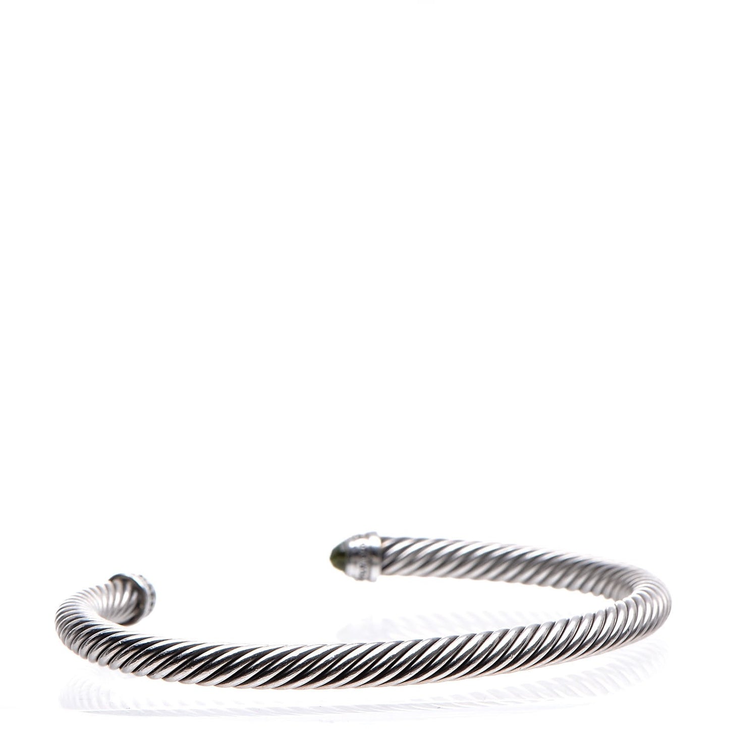 Sterling Silver Diamond Peridot 5mm Cable Classics Bracelet