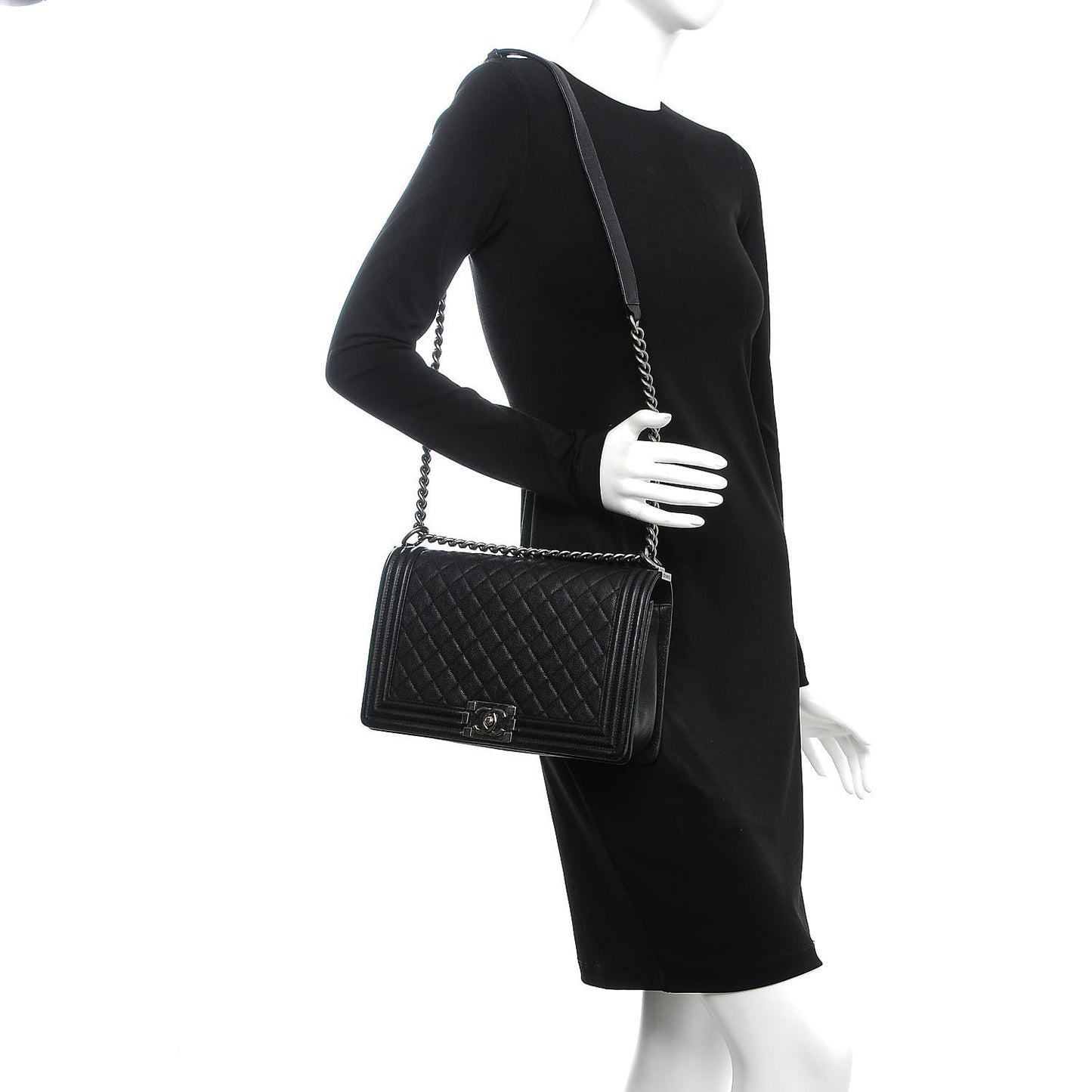 Caviar Quilted New Medium Boy Flap Black