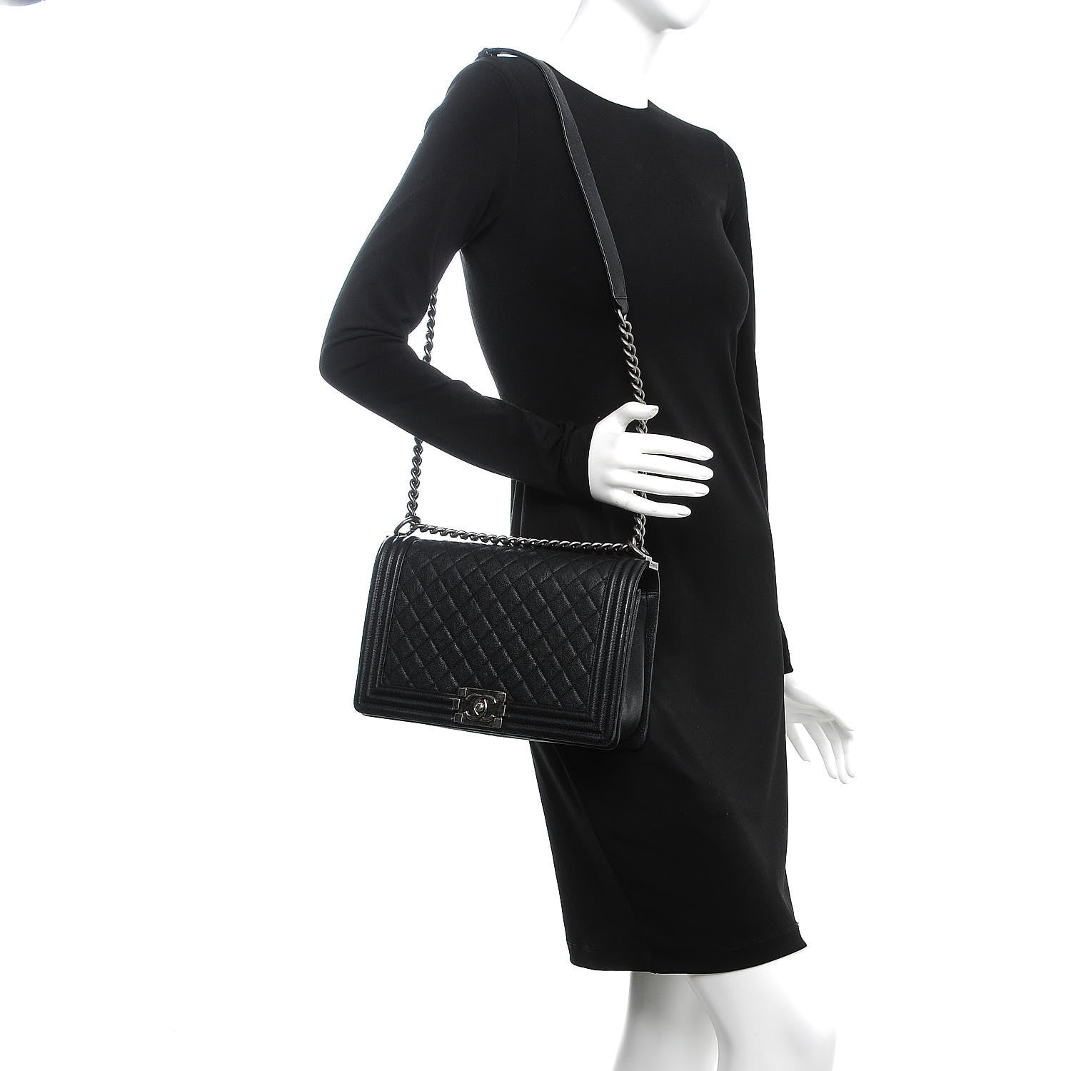 Chanel Caviar Quilted New Medium Boy Flap Black 2 of 10