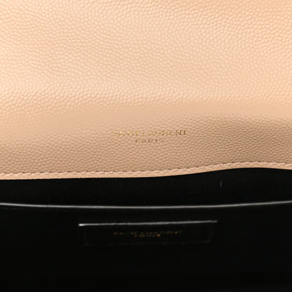 Saint Laurent Grain De Poudre Textured Mixed Matelasse Medium Triquilt Monogram Satchel Dark Beige 6 of 11