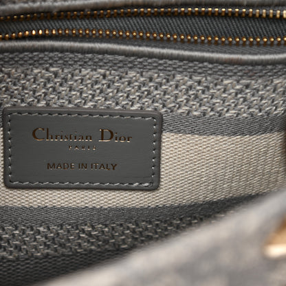 Christian Dior Canvas Toile De Jouy Reverse Embroidered Medium Lady D-Lite Gray 6 of 12