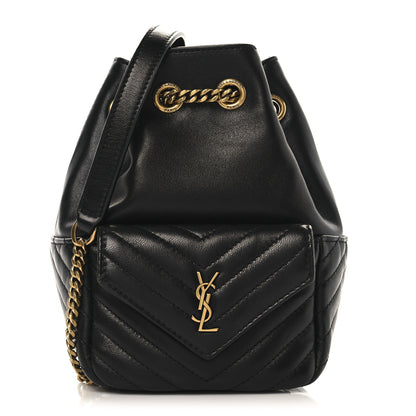Saint Laurent Lambskin Matelasse Monogram Joe Nano Bucket Bag Black 1 of 11