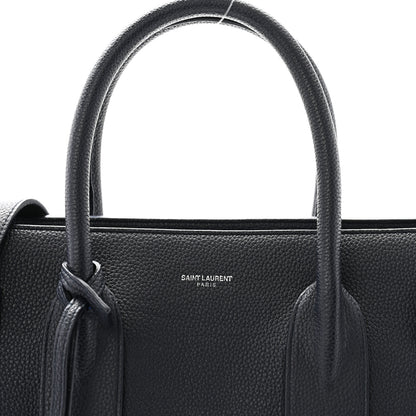Saint Laurent Grained Calfskin Medium Souple Sac De Jour Navy 8 of 11