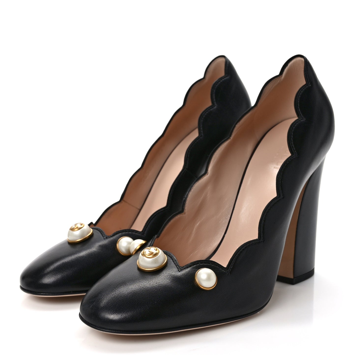 Malaga Kid Pearl Embellished Willow Loafer Pumps 39.5 Black