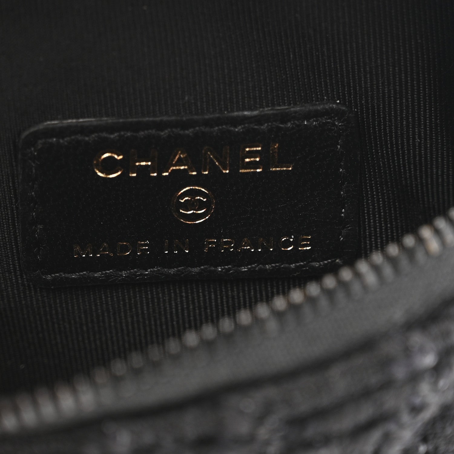Chanel Tweed Lambskin Quilted Arm Coin Purse Black 6 of 10