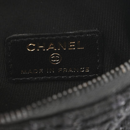 Chanel Tweed Lambskin Quilted Arm Coin Purse Black 6 of 10