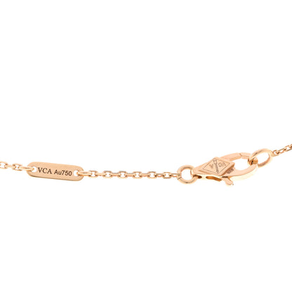 Van Cleef & Arpels 18K Rose Gold Carnelian Sweet Alhambra Pendant Necklace 4 of 6
