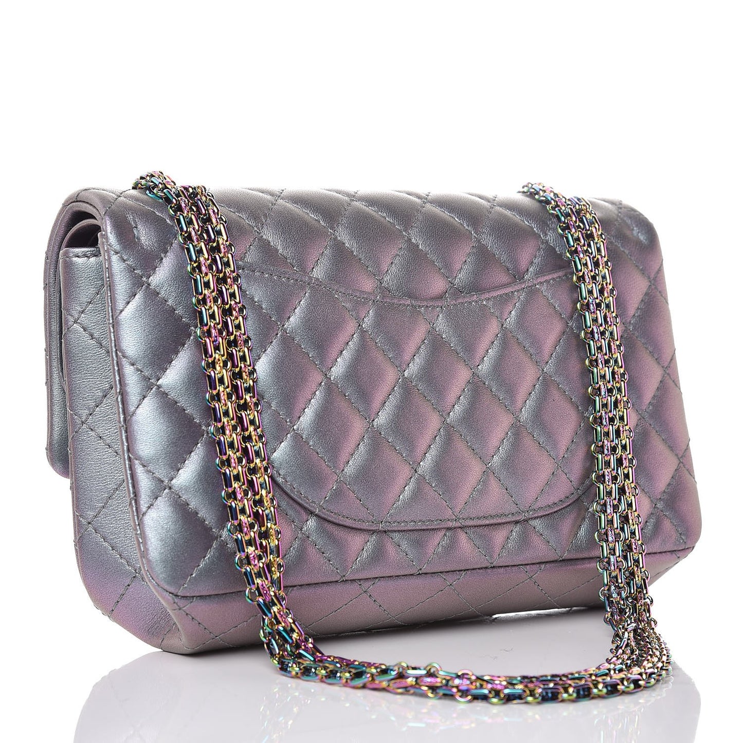 Iridescent Lambskin Quilted 2.55 Reissue 225 Flap Light Purple