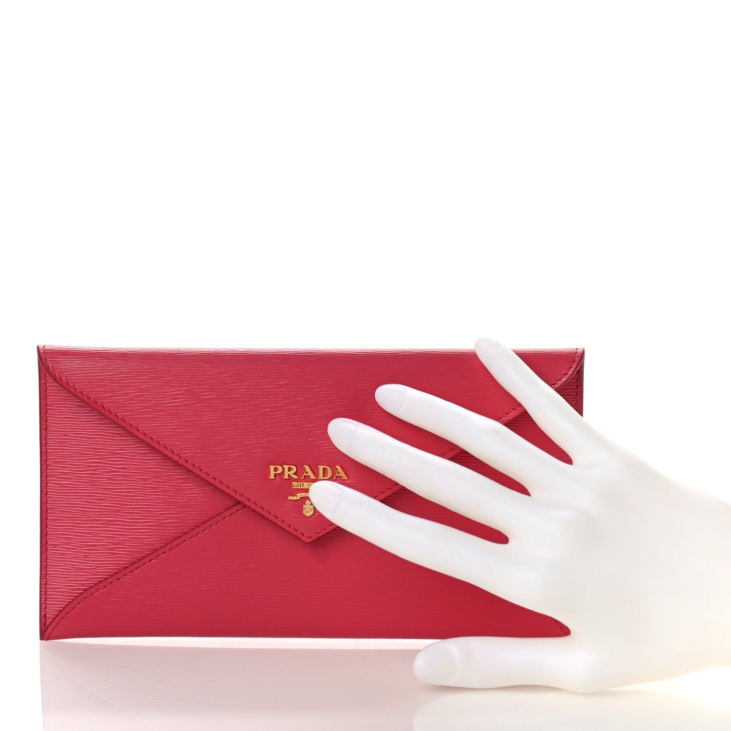 Prada Vitello Move Envelope Wallet Peonia 2 of 9