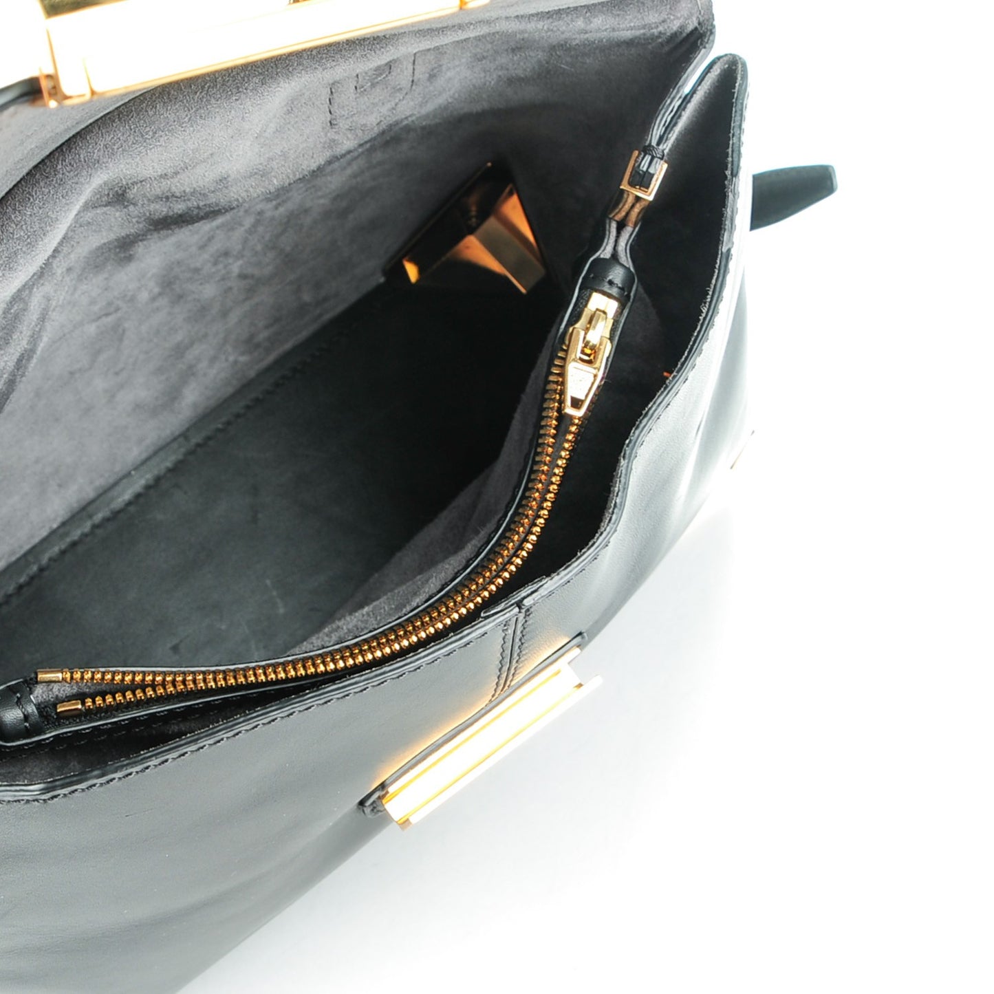 Calfskin Large Marion Black Pale Gold Hardware