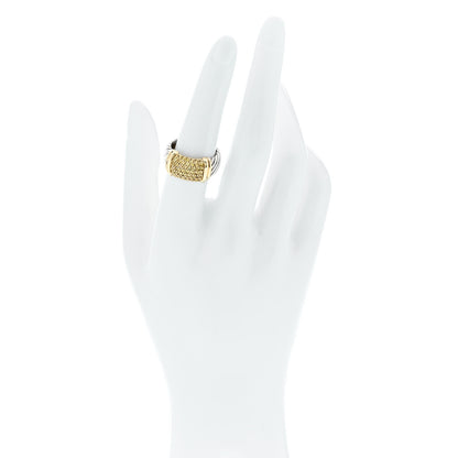 David Yurman Sterling Silver 18K Yellow Gold Yellow Sapphire 10mm Metro Cable Ring 54 7 2 of 4