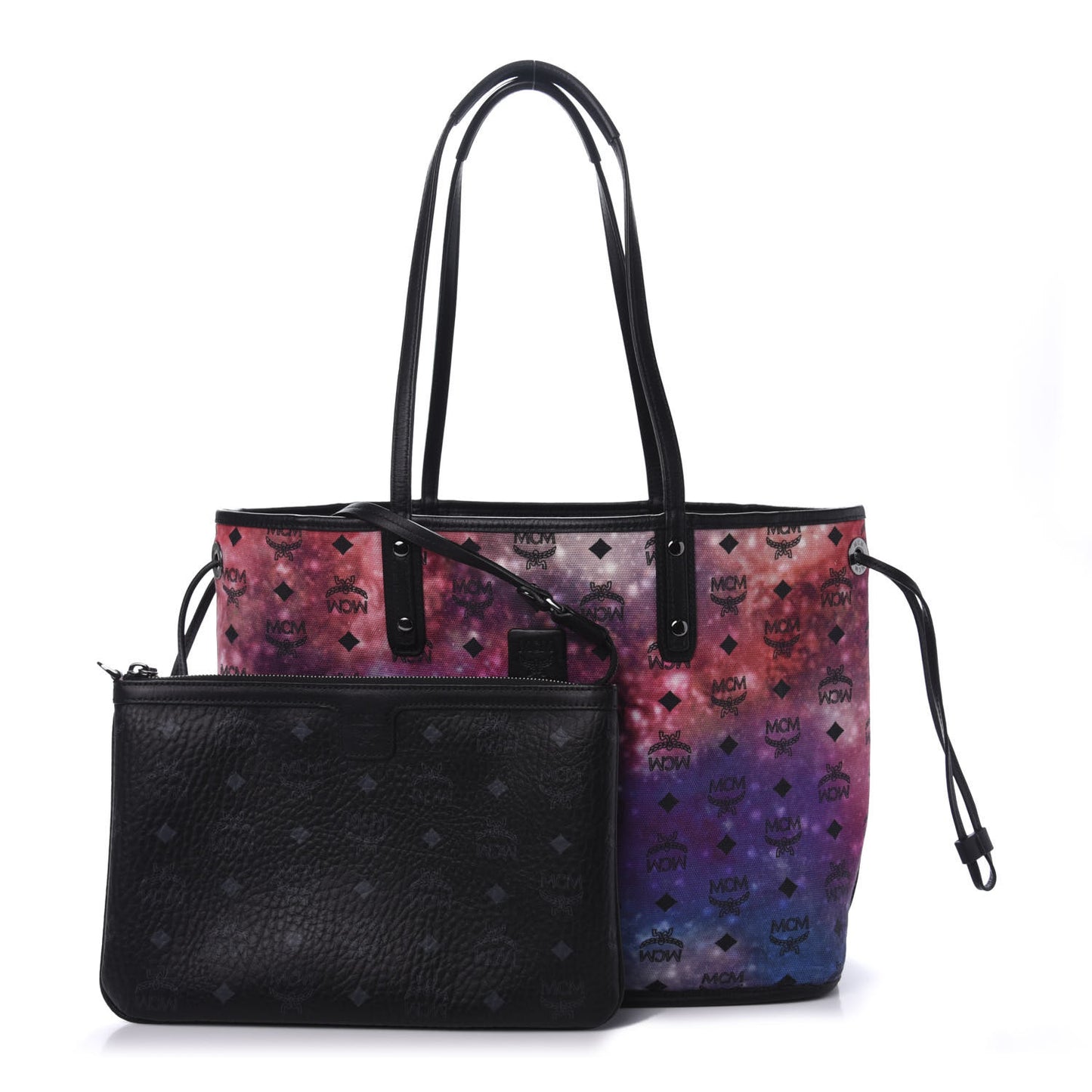 Metallic Galaxy Visetos Medium Project Reversible Shopper Tote Black Multicolor