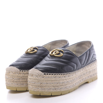 Gucci Nappa Matelasse GG Marmont Platform Espadrilles 37.5 Black 3 of 12