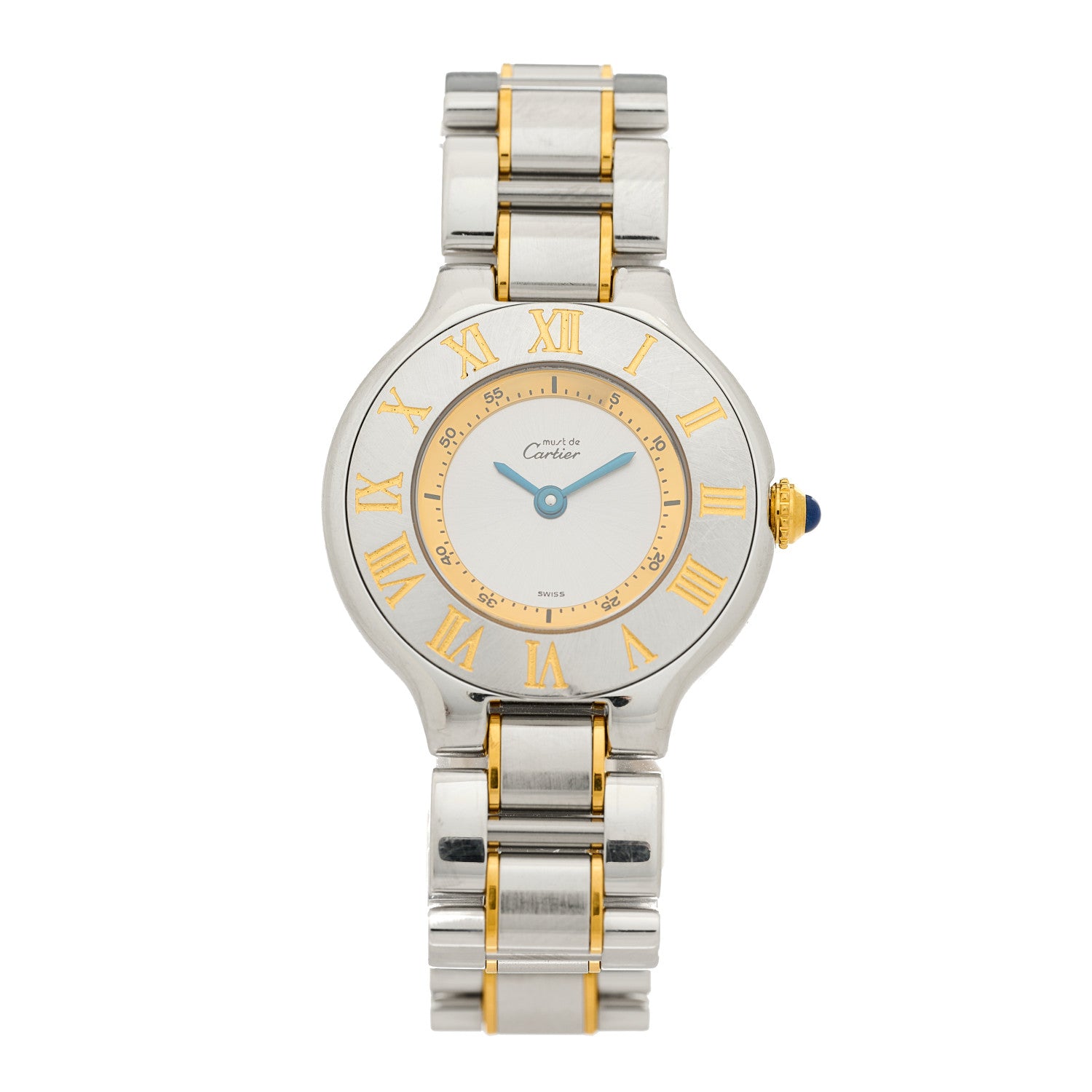 Cartier Stainless Steel 18K Yellow Gold 28mm Must de 21 Quartz Watch 1 of 4