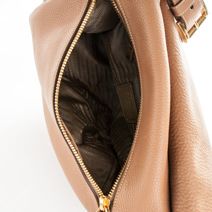 Prada Vitello Daino Shoulder Flap Bag Naturale 5 of 8