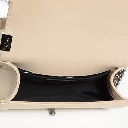 Chanel Calfskin Chain Chevron Small Boy Flap Beige Clair 6 of 9