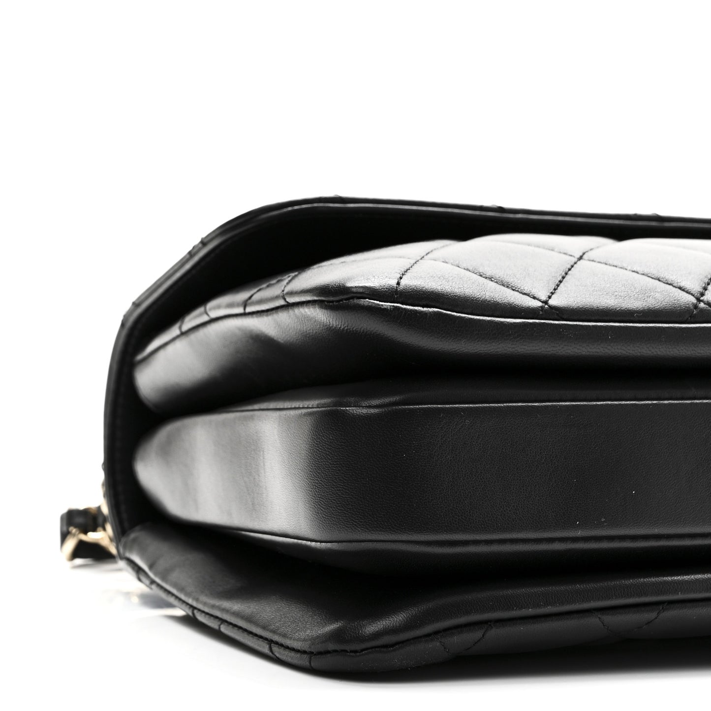 Lambskin Quilted Small Trendy CC Dual Handle Flap Bag Black