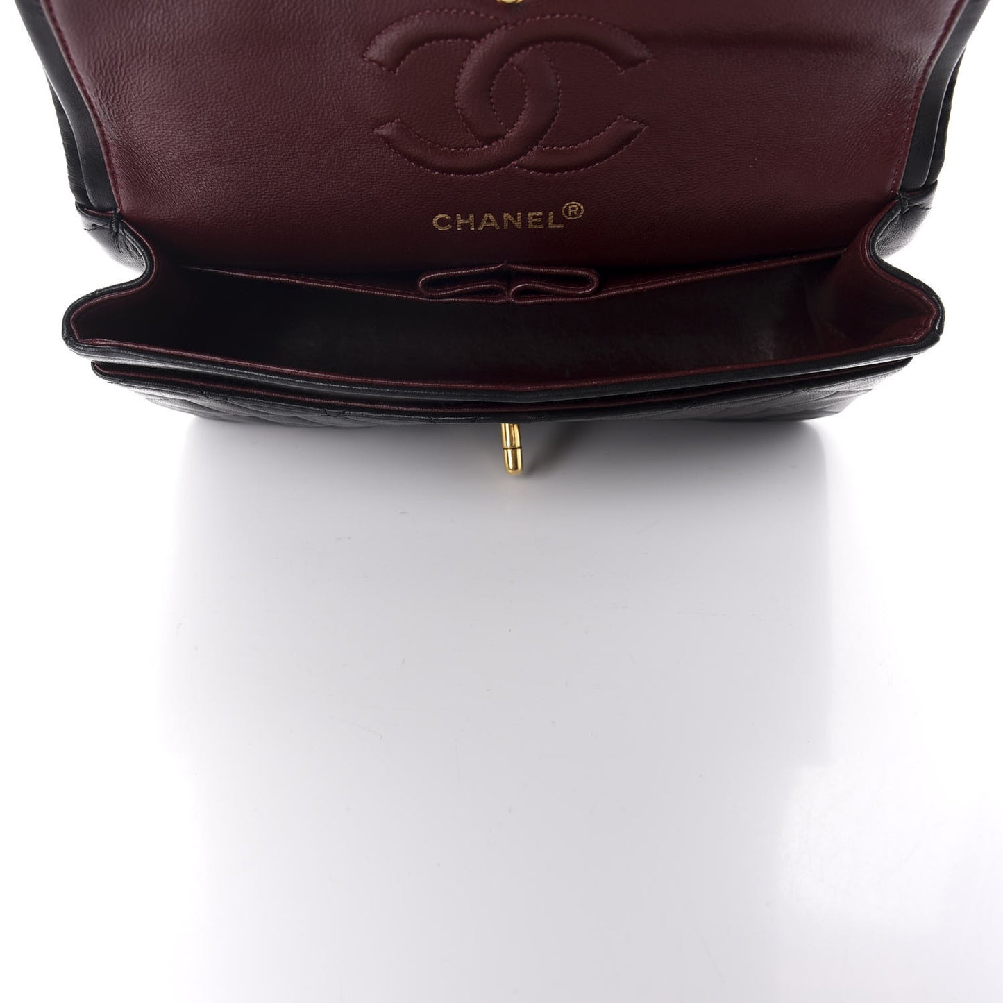 Lambskin Quilted Small Double Flap Black