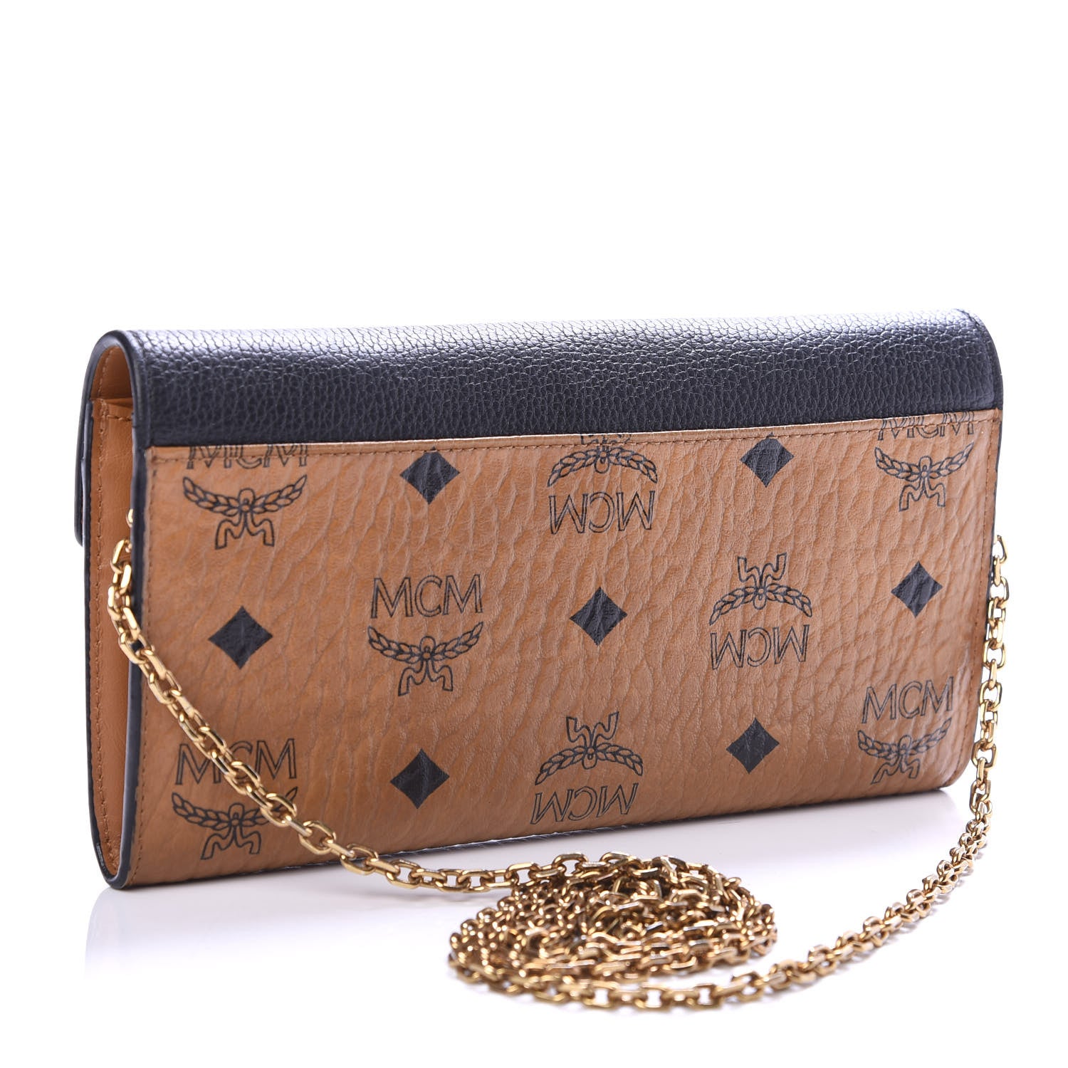 MCM Visetos Large Patricia Wallet On Chain Cognac Black 4 of 11