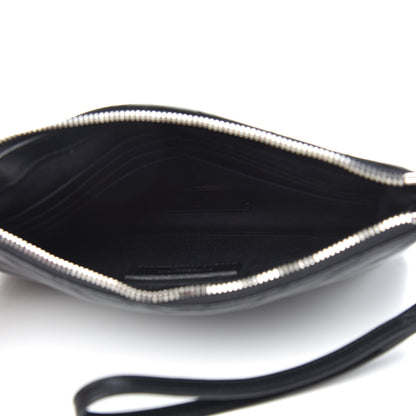 Saint Laurent Calfskin Matelasse Chevron Monogram A5 Wristlet Black 5 of 9