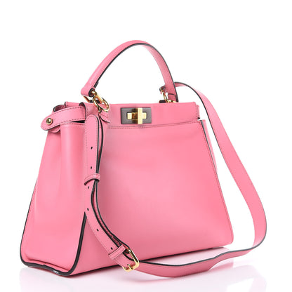 Fendi Vitello Seta Medium Peekaboo Iconic Satchel Pink 3 of 16