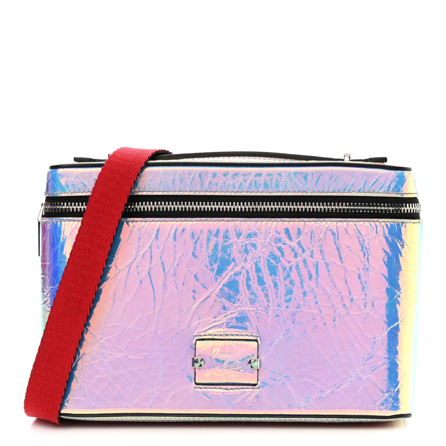 PVC Iridescent Calfskin Kypipouch Top Handle Messenger Bag Multicolor