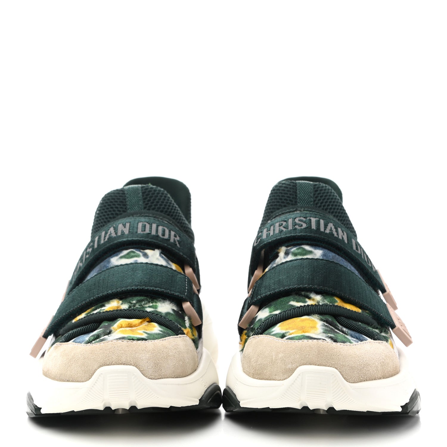 Christian Dior Technical Fabric Camouflage Tie and Dior Womens D-Wander Sneakers 37.5 Cypress Green 2 of 9